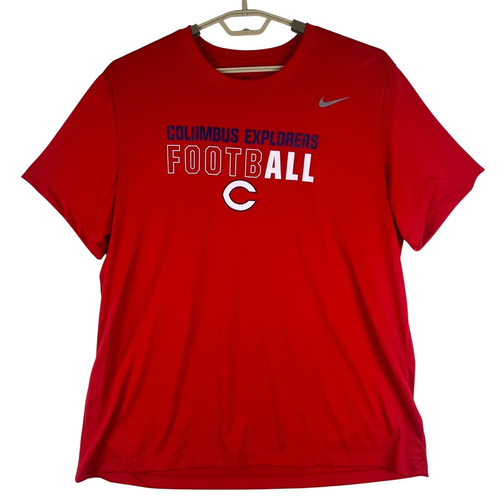 Nike Columbus Explorers Football Shirt Mens XXL Red Dri-Fit Miami FL