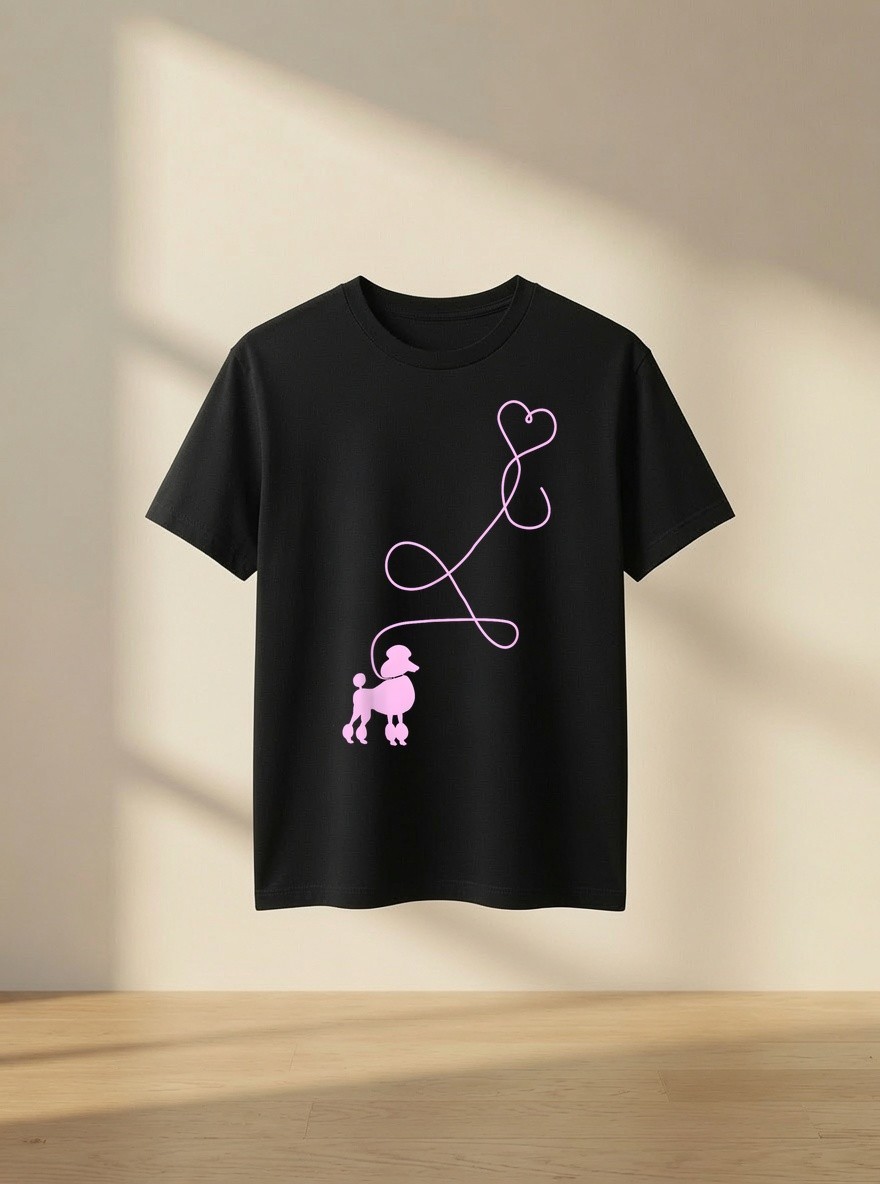 1950s Sock Hop Costume Poodle Heart Retro Cute Dog Lover Tee