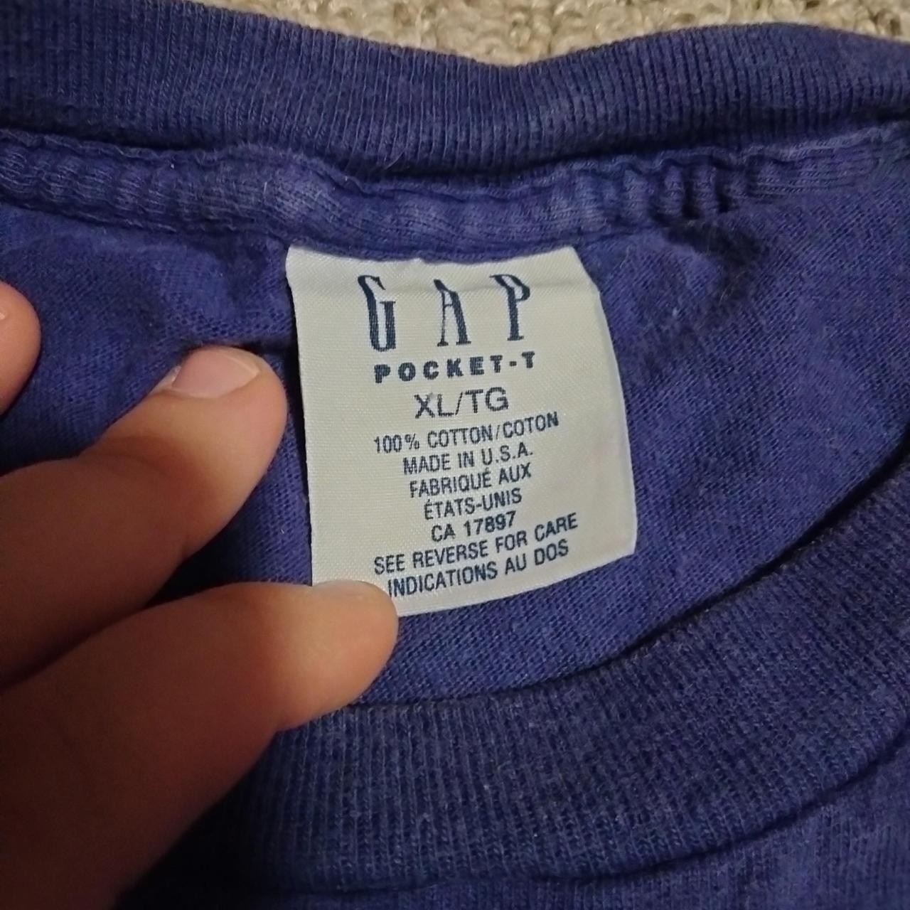 Gap Pocket-T Men’s Purple Y2K Crew Neck Short Sleeve Pocket Tee Solid Cotton XL
