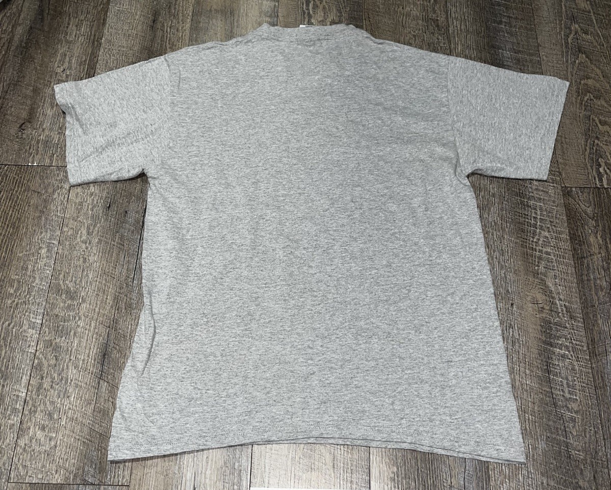 Vintage Logo Athletic Gray and Red Wisconsin Tee Short Sleeve Embroidered Size L