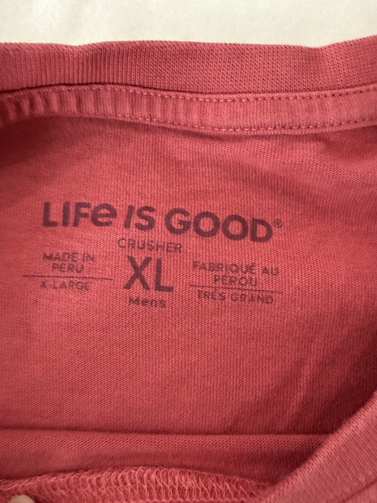 Life is Good Men’s Solid Red T-shirt Size XL E17