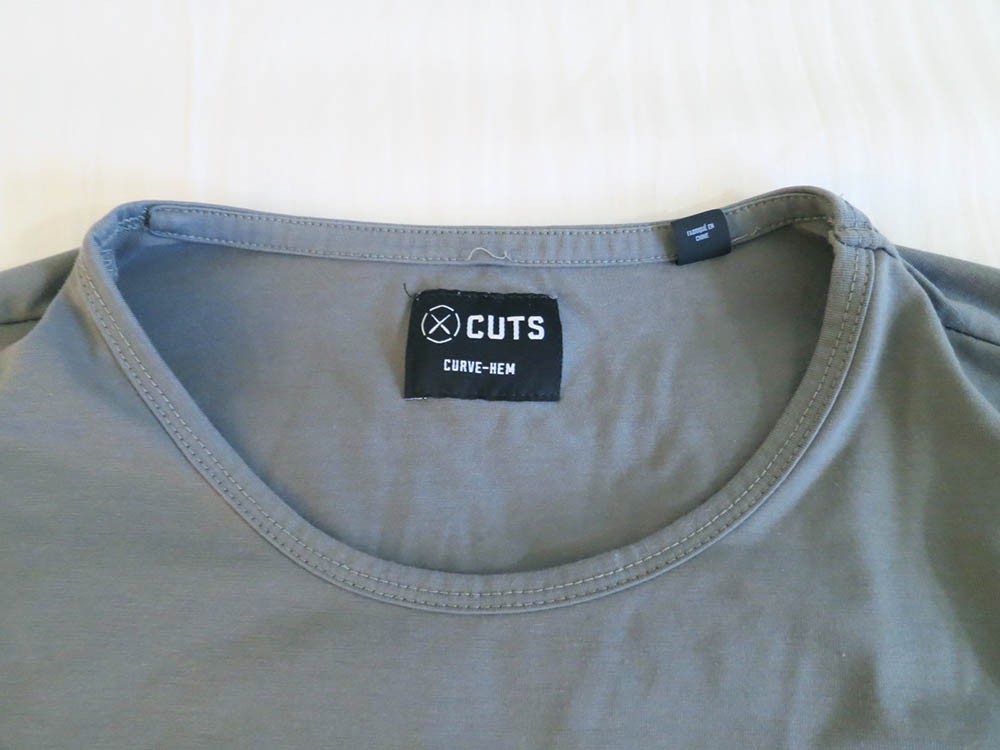 CUTS Clothing Curve Hem Short Sleeve Performance T-Shirt Sage Green Large L/XL