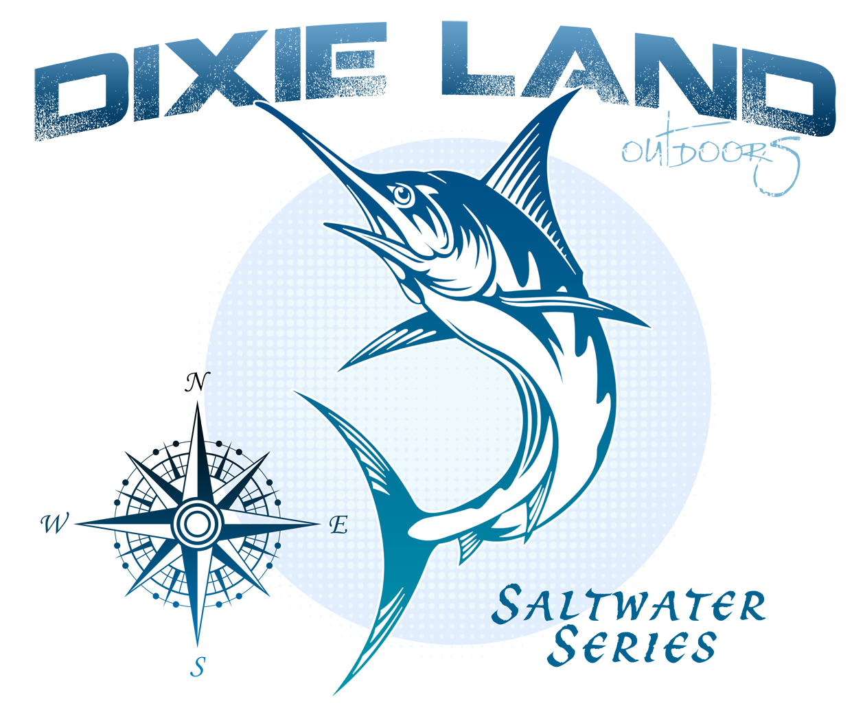 Dixie Land Outdoors saltwater fishing t shirt marlin salty reel life rod ocean