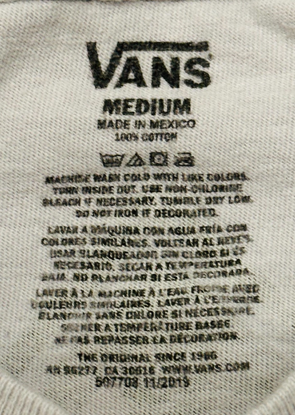 Vans « Off The Wall » Since 1966 Camo Square Graphic Mens Gray Medium Shirt