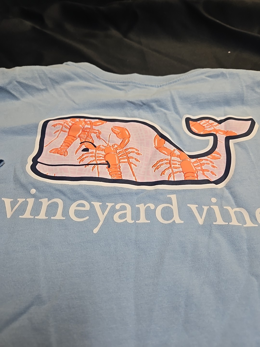 Vineyard Vines Kid M 12/14 Pocket Crew Tee T-Shirt « LOBSTER TOSS WHALE FILL »