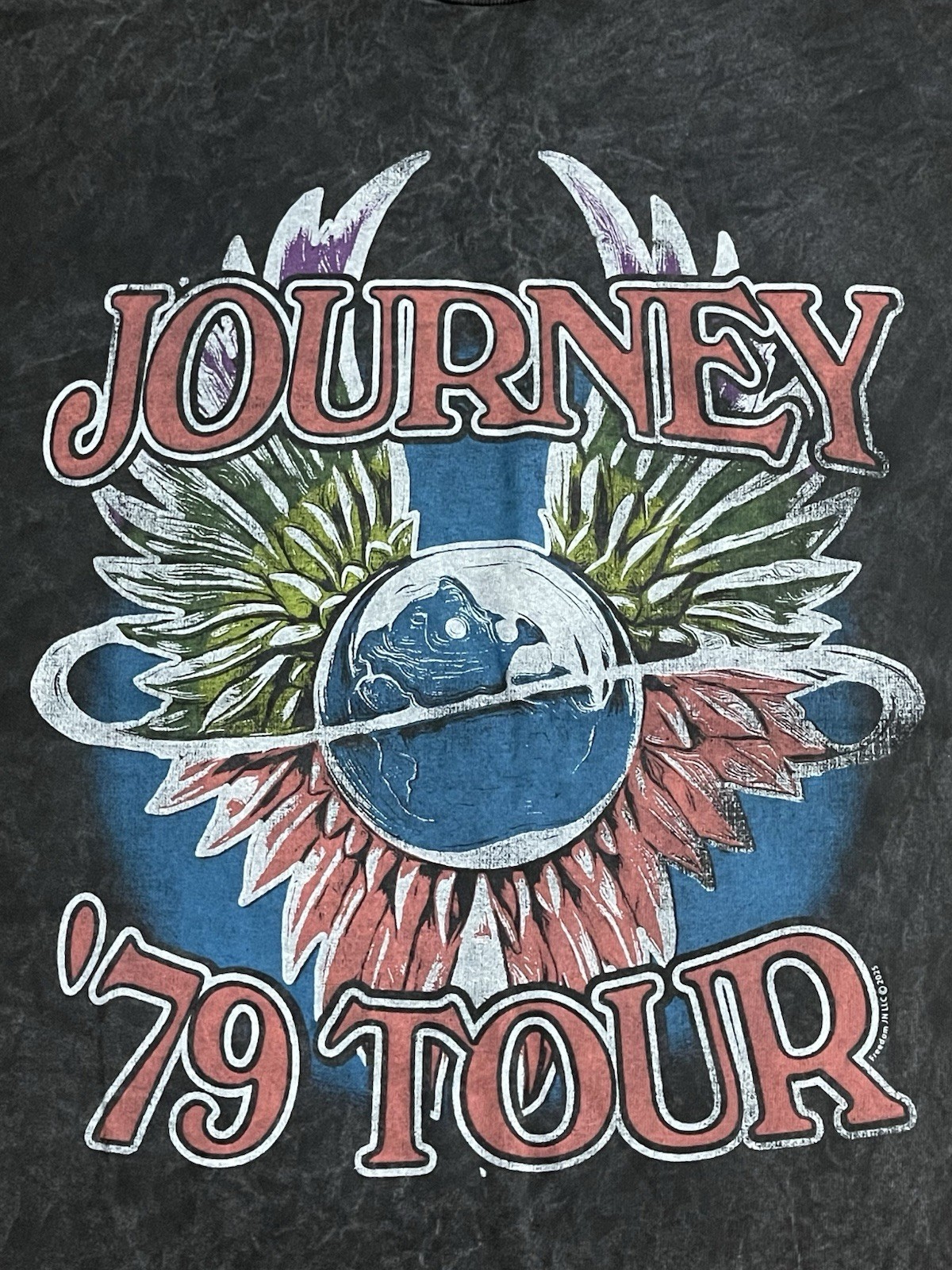 Journey ‘79 Tour Graphic T-Shirt Men&rsquo;s Pre-washed Short Sleeve Black Size L