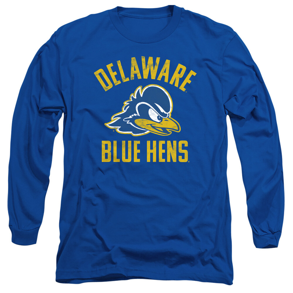 Delaware Adult Long Sleeve T-Shirt Fightin&rsquo; Blue Hens Logo, Royal Blue, S-3XL