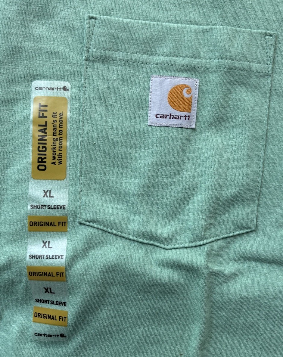 Men’s Carhartt K87 Mint Green Heavy Duty T-Shirt (NWT)
