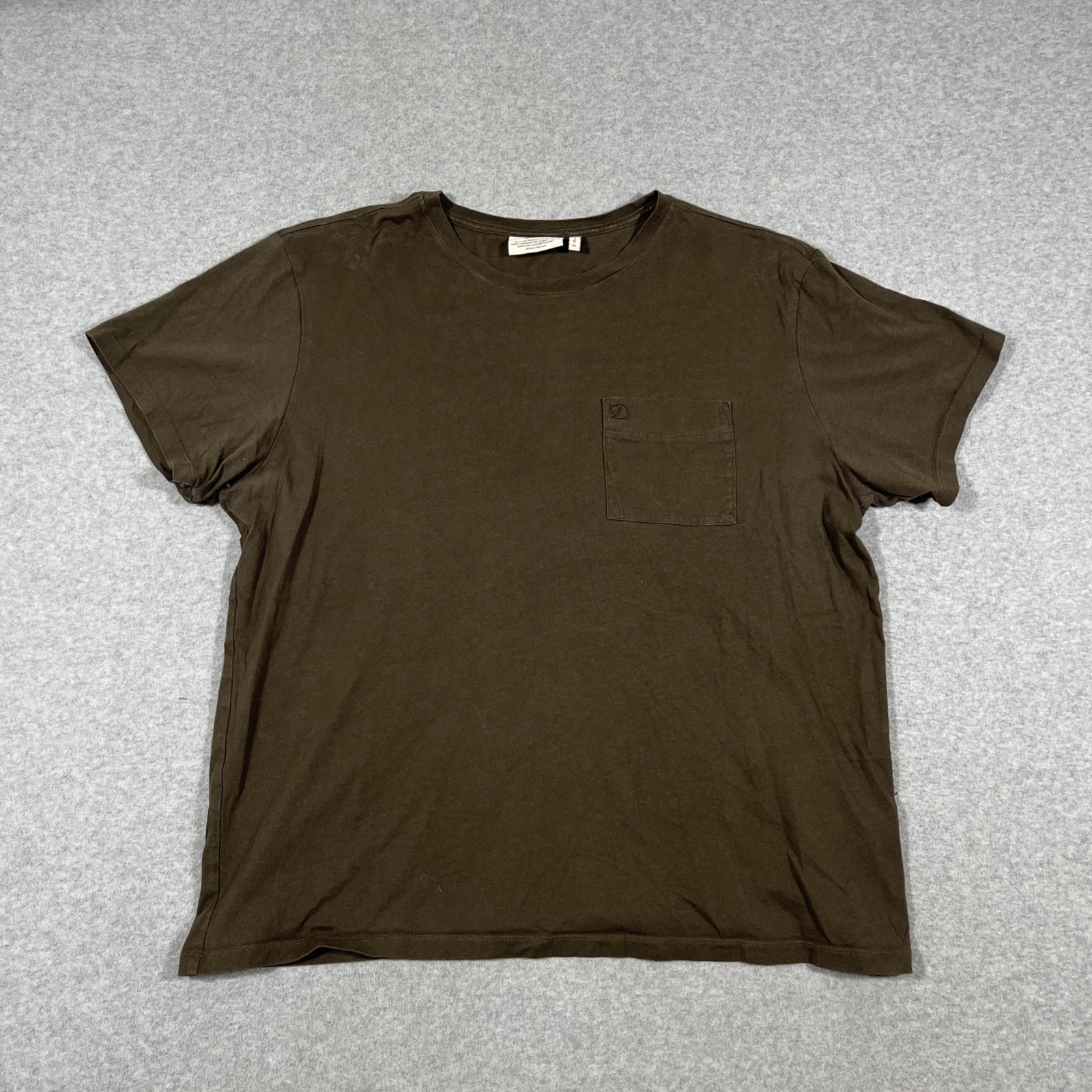 Fjallraven Shirt Mens XL Brow Ovik Short Sleeve Pocket Tee Outdoor Casual Basic