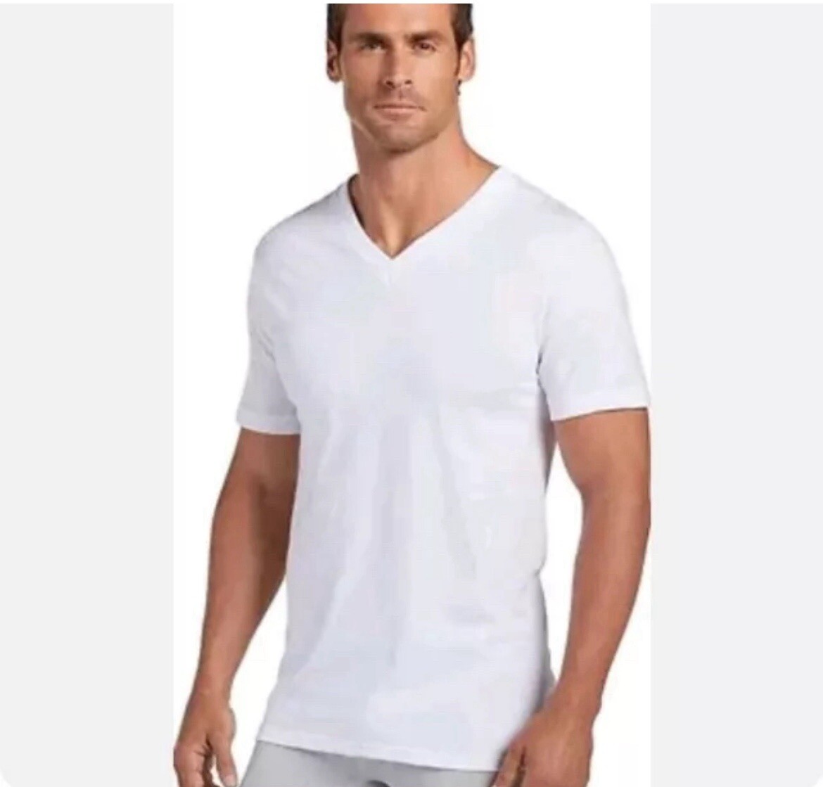 Jockey Mens Tall Man Classic V-Neck 2 Pack 2XLT T-Shirts 100% Cotton Brand New