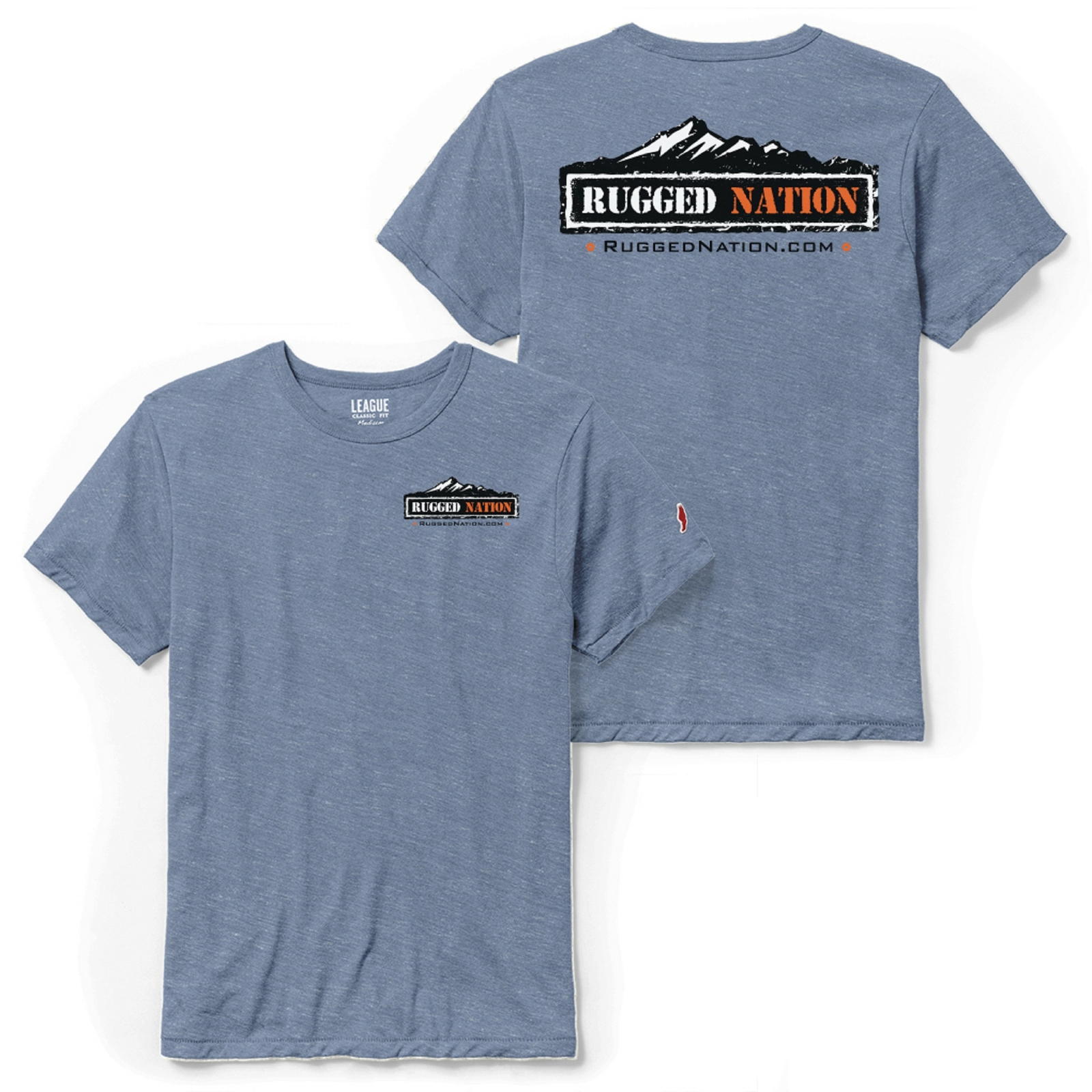 Rugged Nation Triblend Tshirt by League 91 Resort Wear in Blue T-Shirt