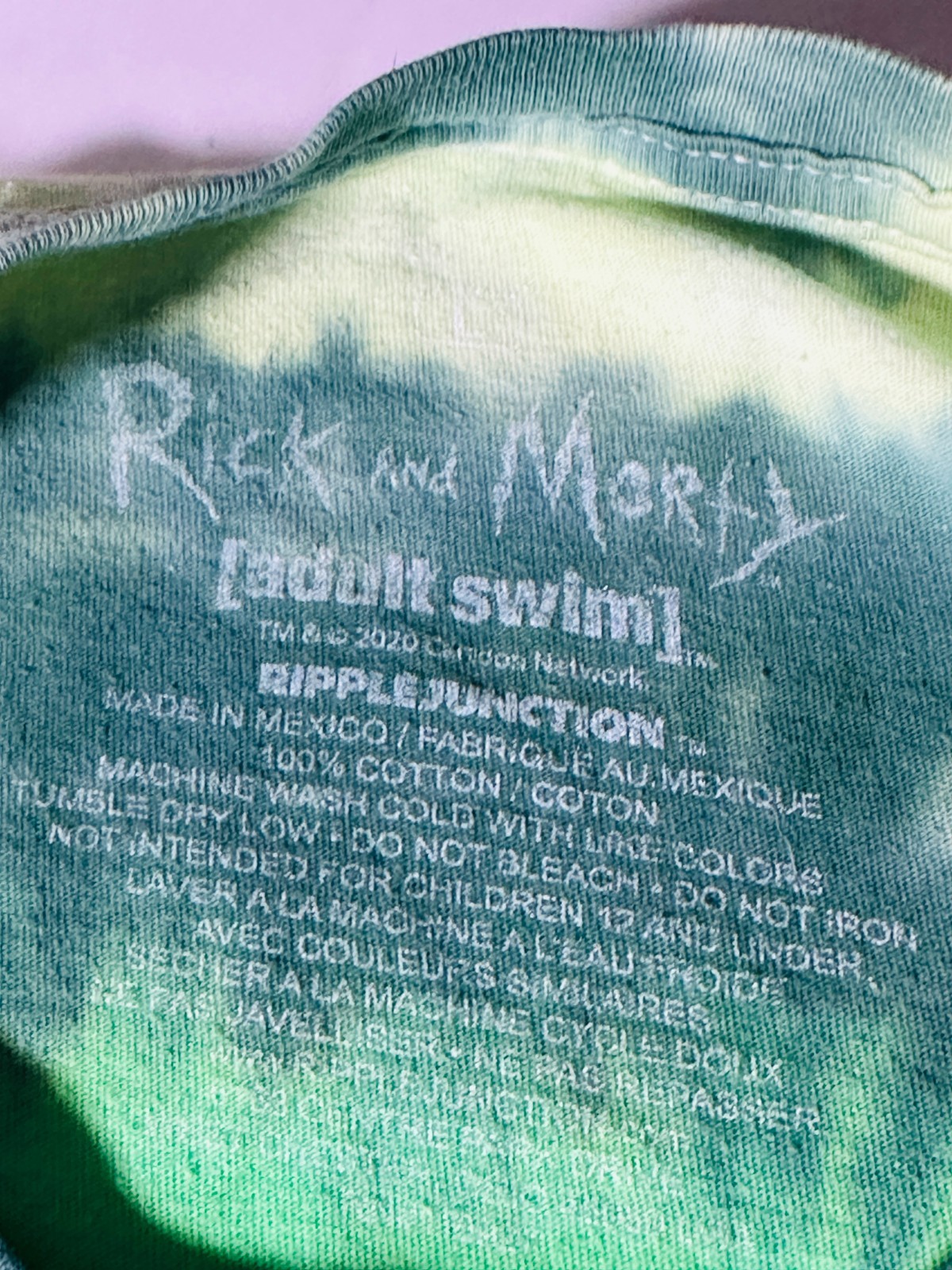 Adult Swim Rick & Morty Green Tie-Dye Men&rsquo;s T-Shirt Size Large L