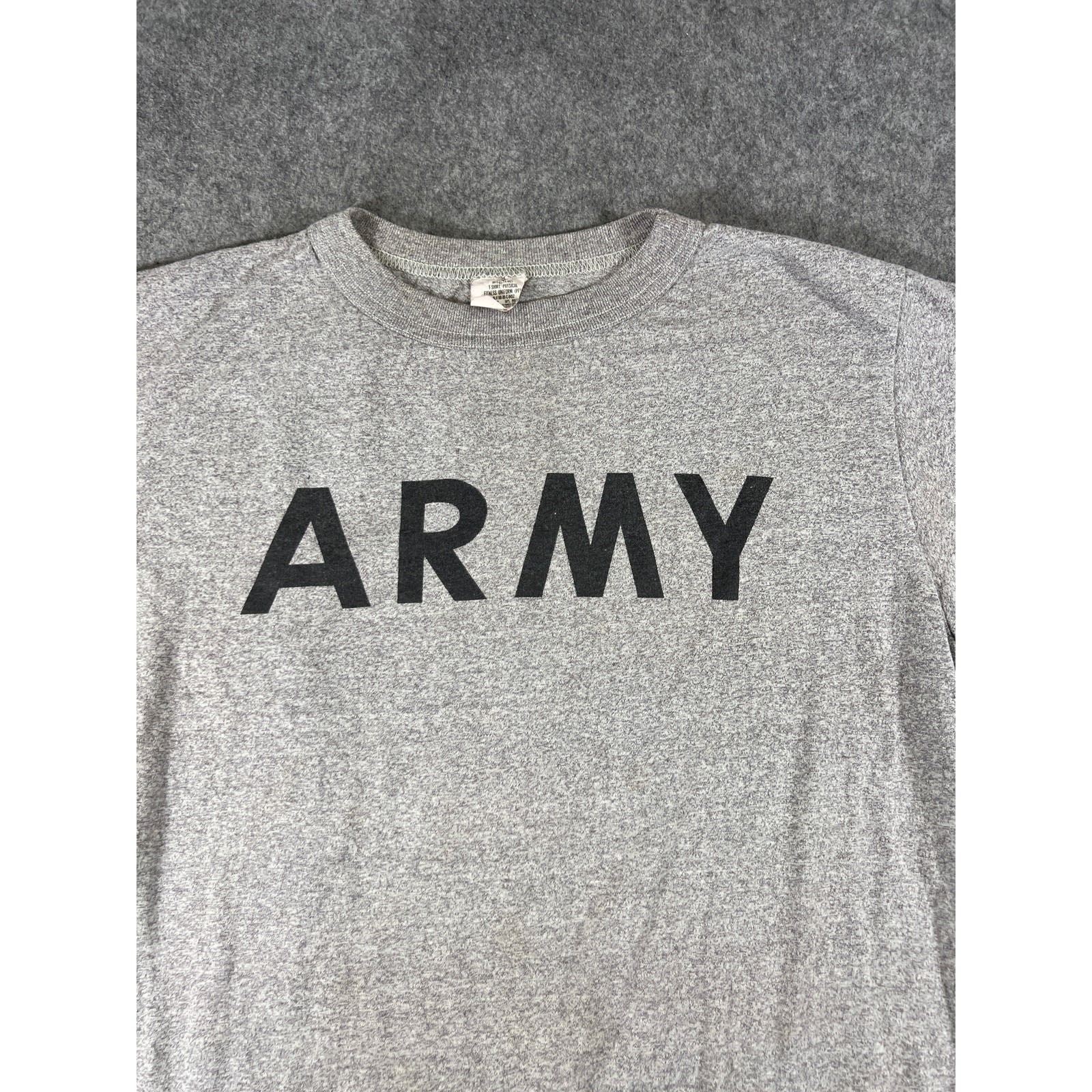 VTG 90s US Army Physical Fitness Uniform Shirt Mens Medium Gray Single Stitch