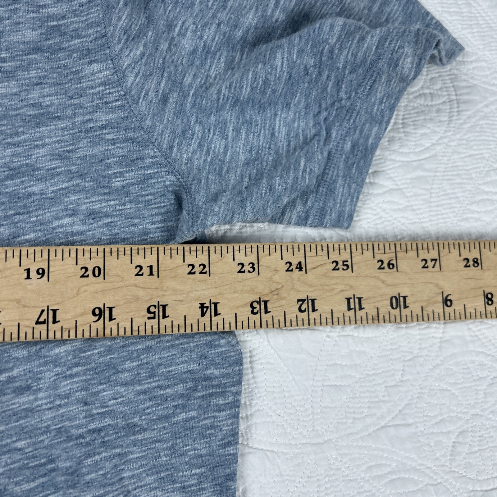 Faherty Henley Short Mens Size XL Short Sleeve Heathered Blue