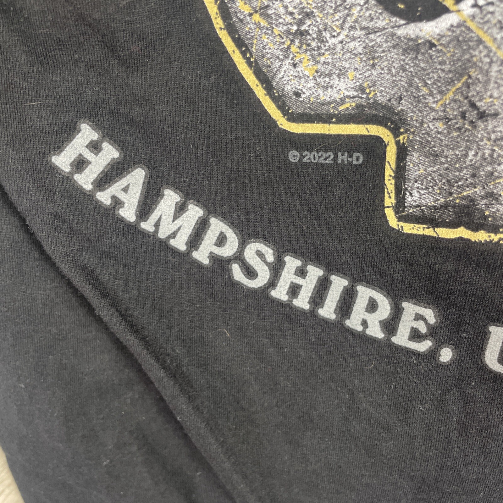 Harley Davidson Hampshire United Kingdom Black Graphic Print T Shirt Size Small