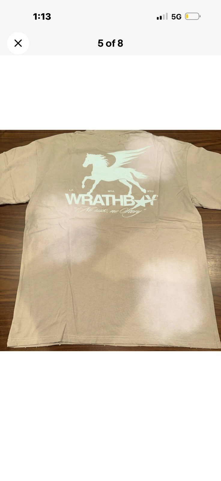 Wrathboy Distressed Graphic T-shirt Taupe Colorway Size Men’s Small NWT