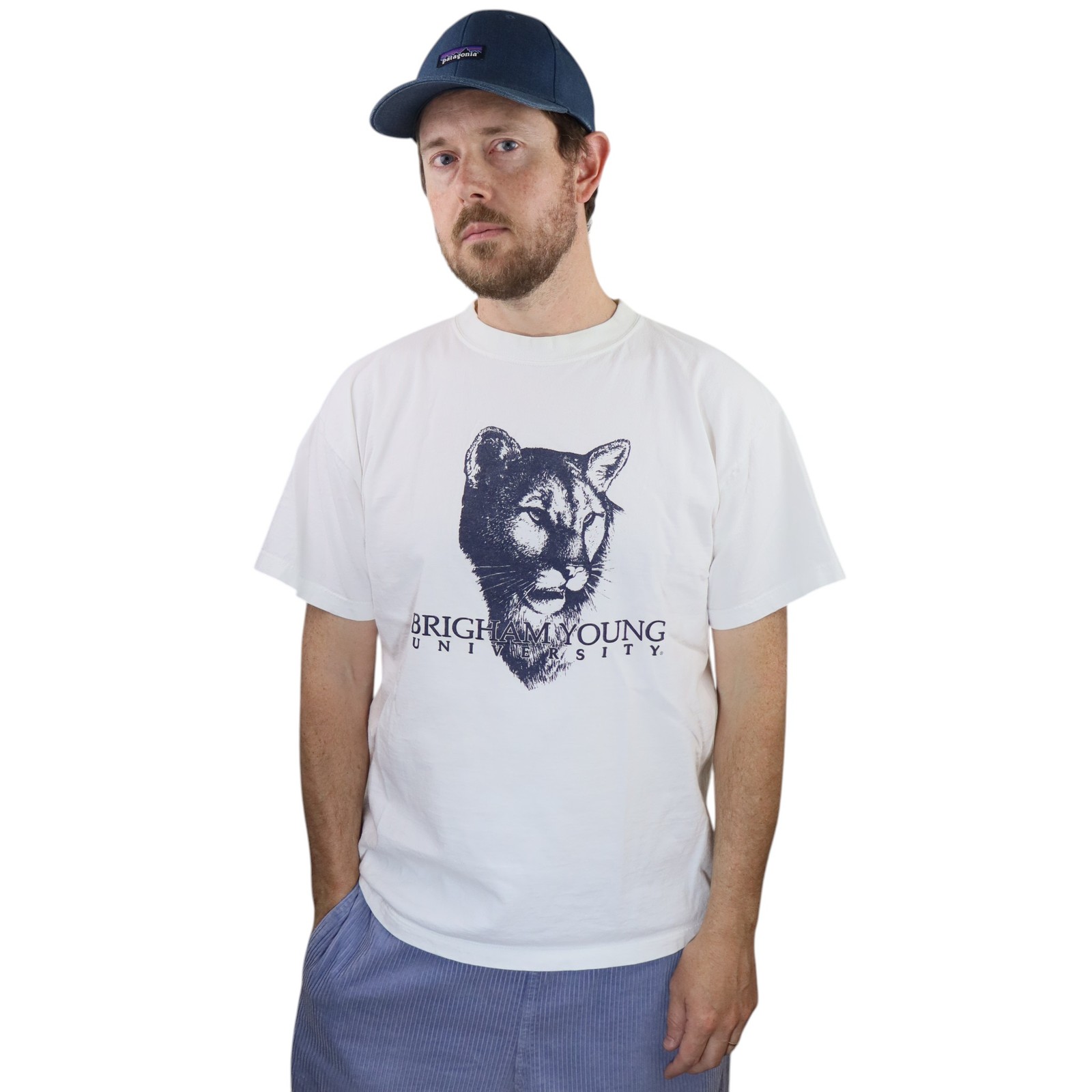 Vintage Brigham Young Cougars BYU T Shirt Mens Large USA Made Tee NCAA College