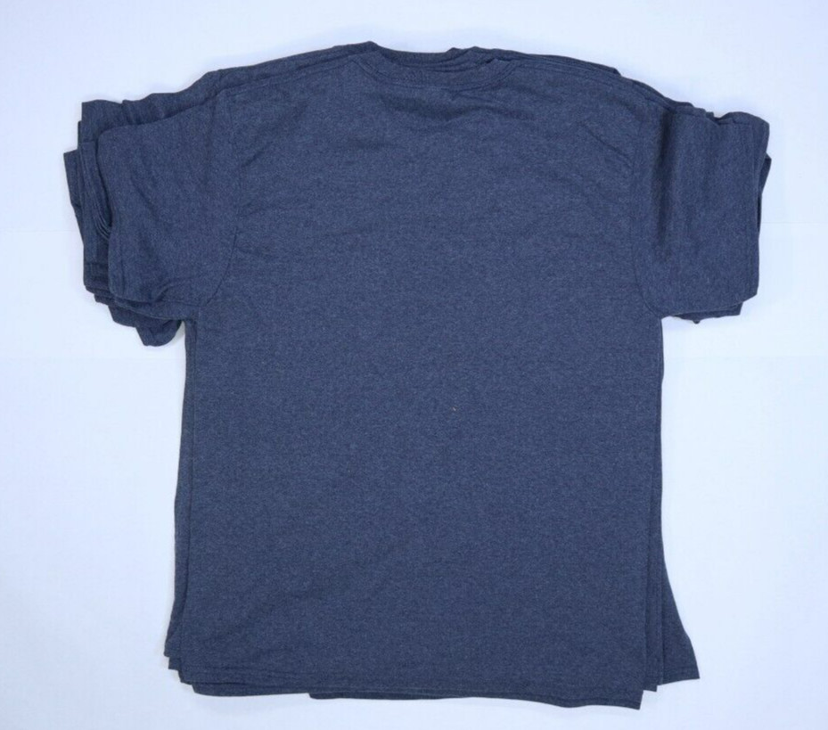 15 Port & Company Core Cotton Heather Blue Short Sleeve Blank T-Shirt Tee Mens L