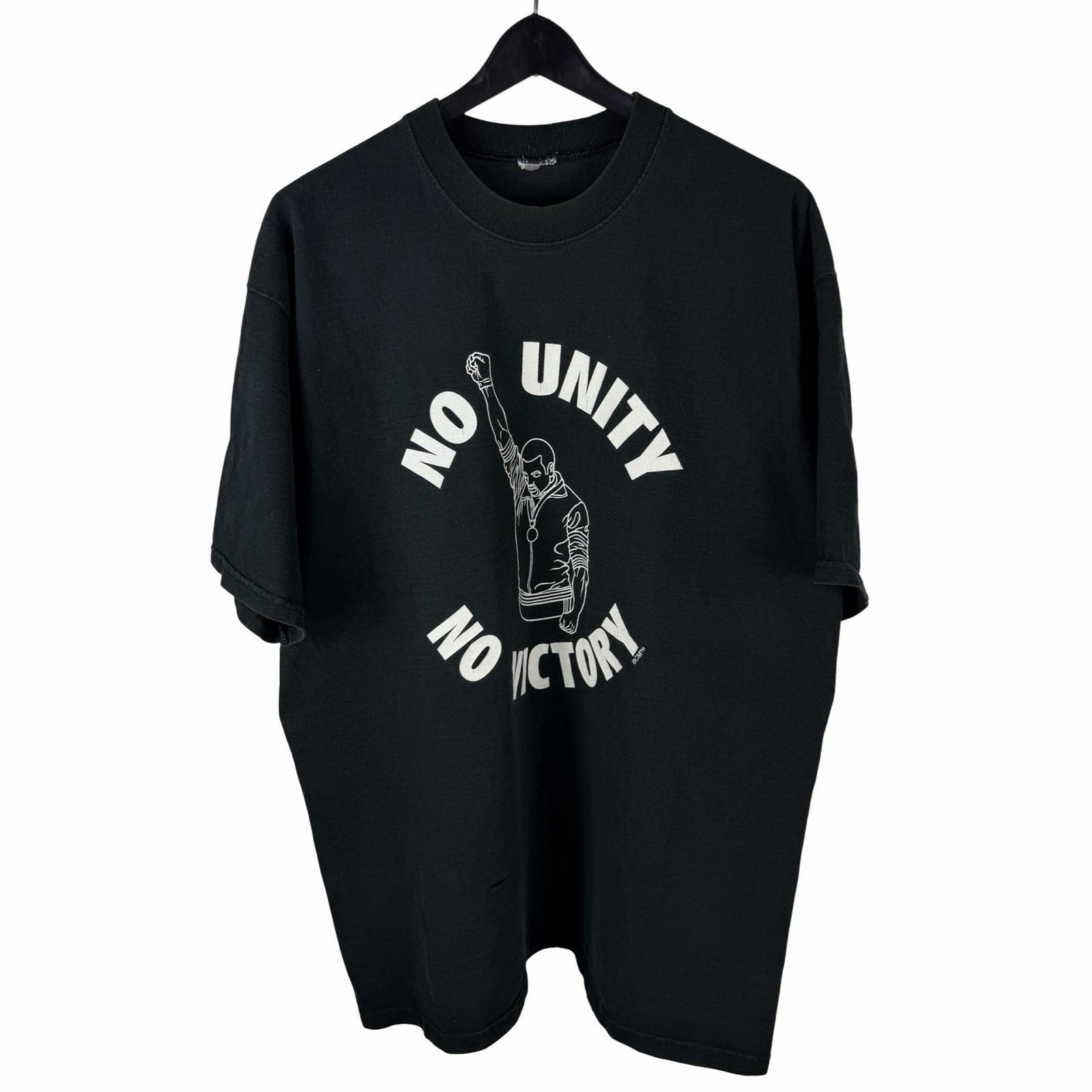 Vintage 90s No Unity No Victory Black Activist Empower Graphic Shirt Size 2XL