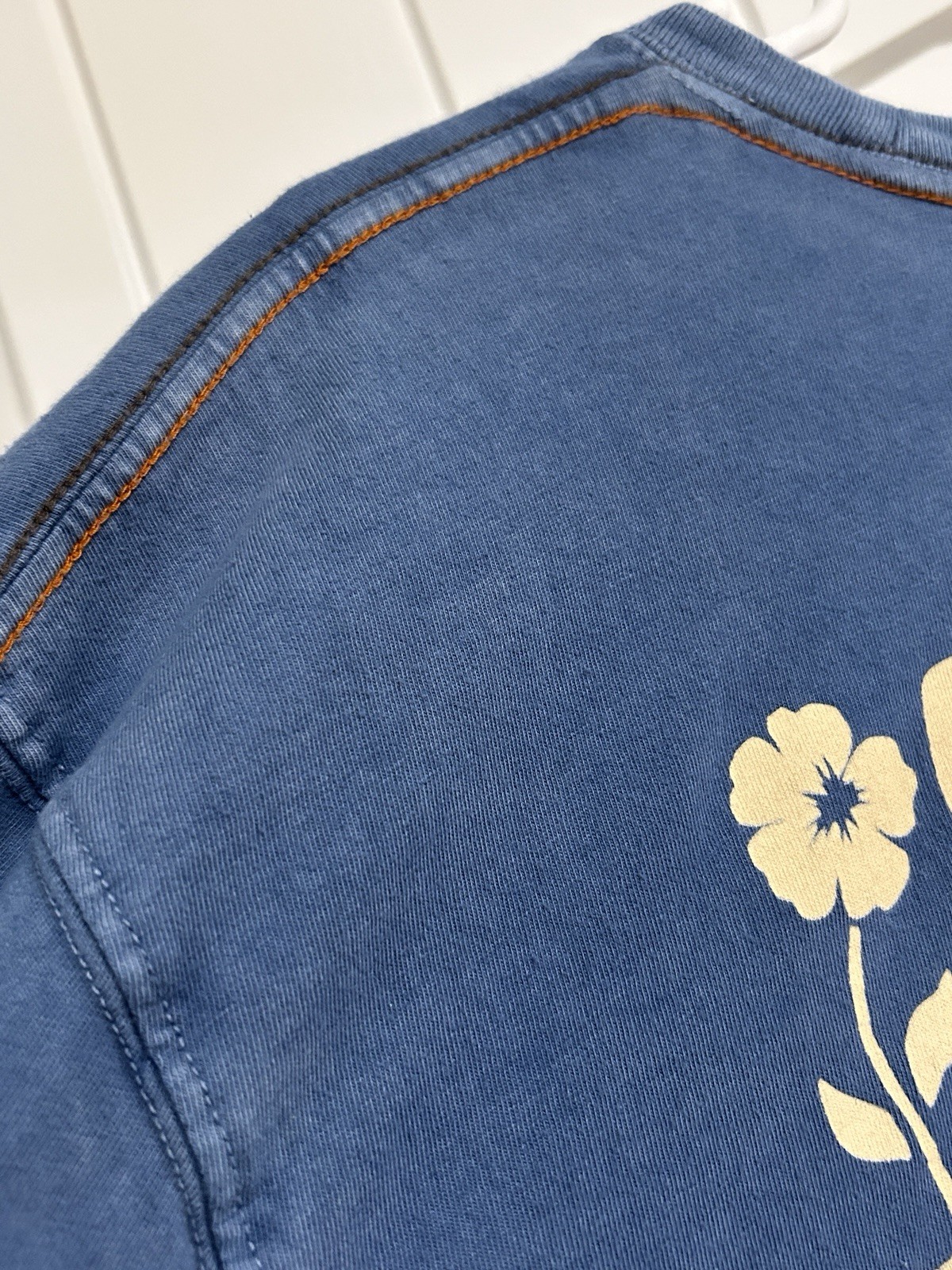 Howler Brothers Men&rsquo;s Blue T-Shirt Handsaw And Flower Design, Blue With Pocket