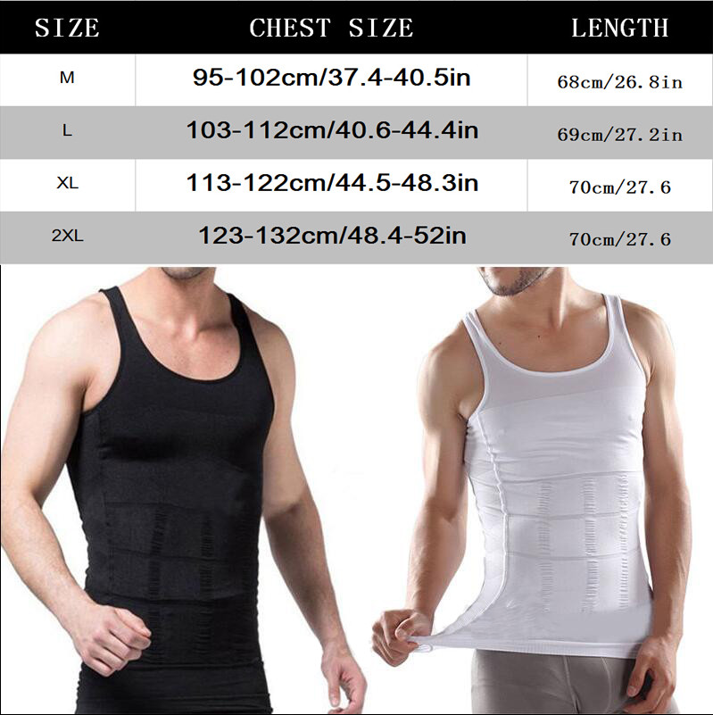 FAJAS Men Ultra Lift Body Slimming Shaper Weight Loss Shapewear Waist Shirt Vest