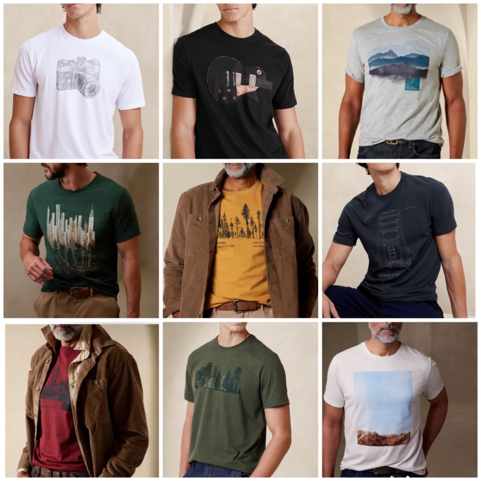 NWT BANANA REPUBLIC MEN&rsquo;S Soft Graphic T-shirts Tees | Sizes: M, L, XL, 2XL
