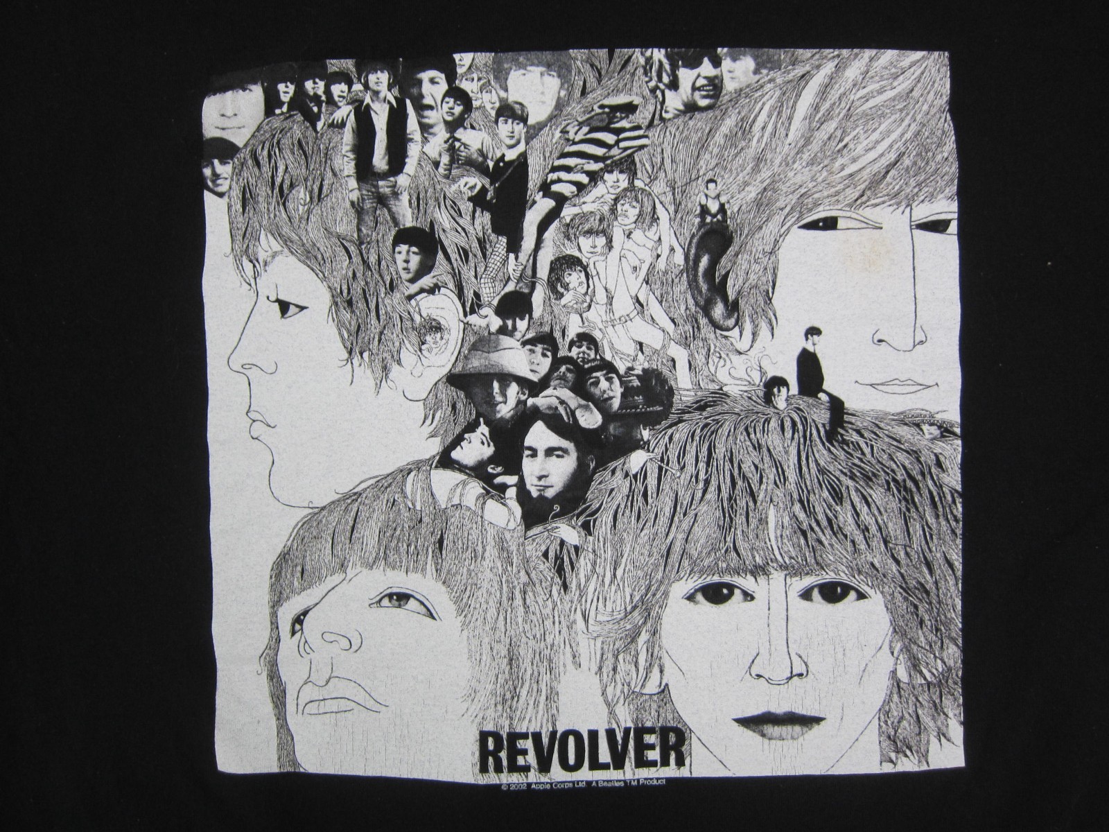 The Beatles Shirt Mens Extra Large XL Black Revolver Album Art 2002 Y2K