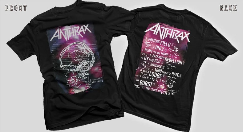 New Dtg-Dtf printed T-shirt – ANTHRAX – Sound of White Noise- size- S,M,L,-5XL