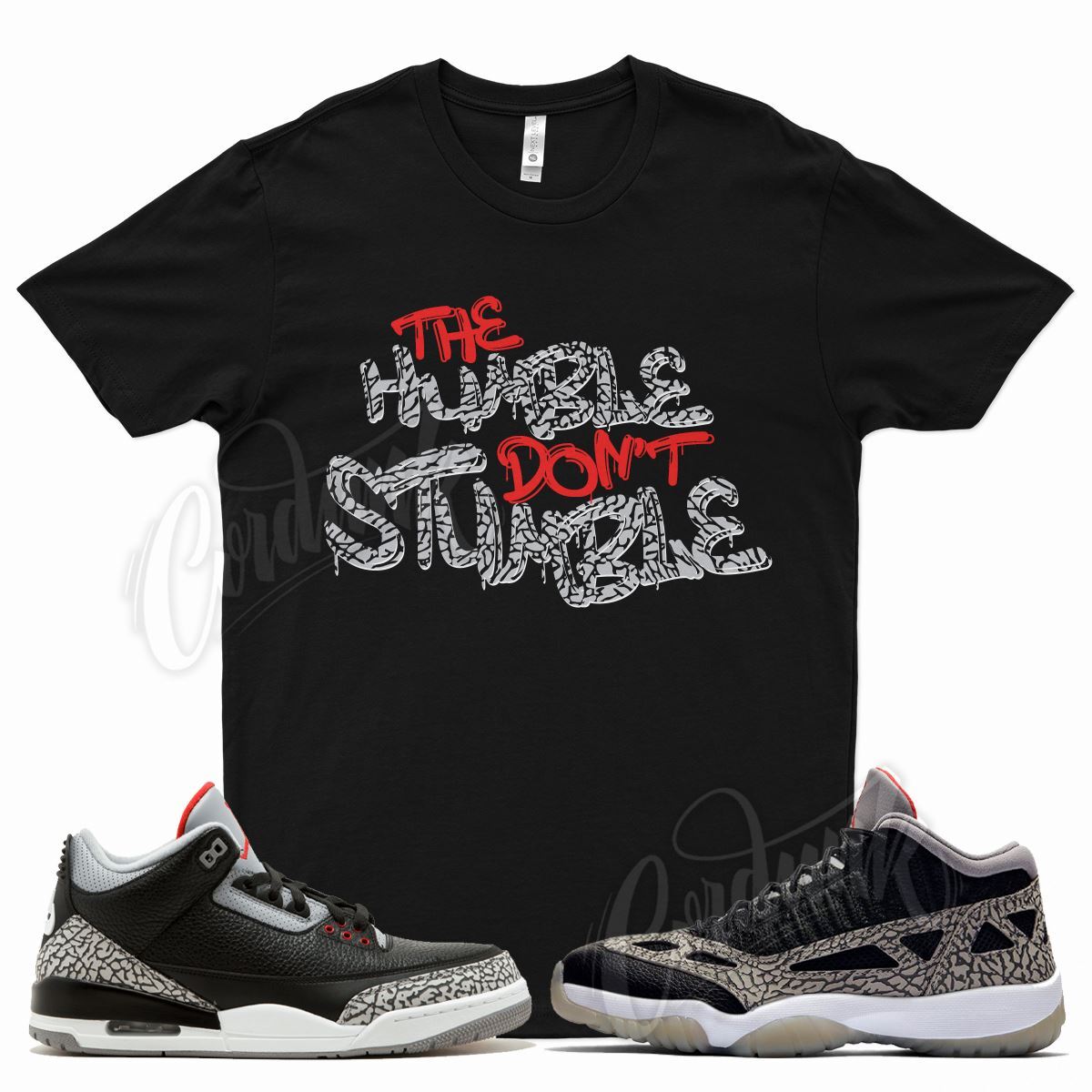 Black HUMBLE Shirt for J1 3 Black Cement 11 Fire Red Bred Legacy 5 Vapor