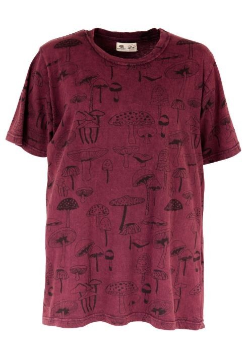 Hippy Boho Festival Mushroom Print T-shirt Namaste