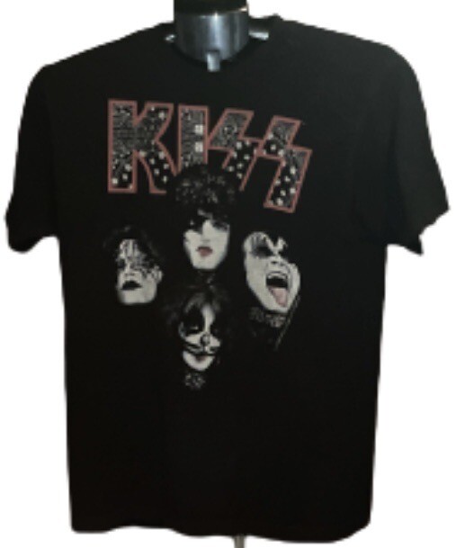 KISS Band Faces 2014 Black Graphic Tultex M Medium Shirt