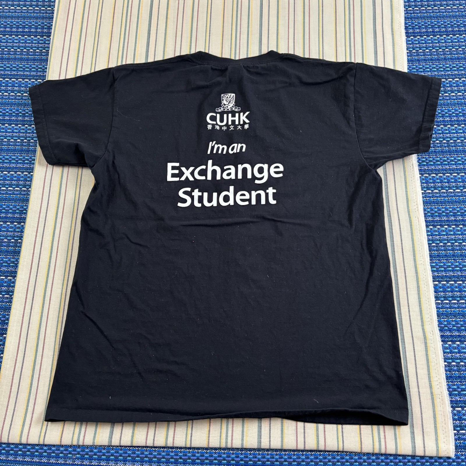 Chinese University Of Hong Kong Shirt Mens XL Black CUHK Exchange Student Tee