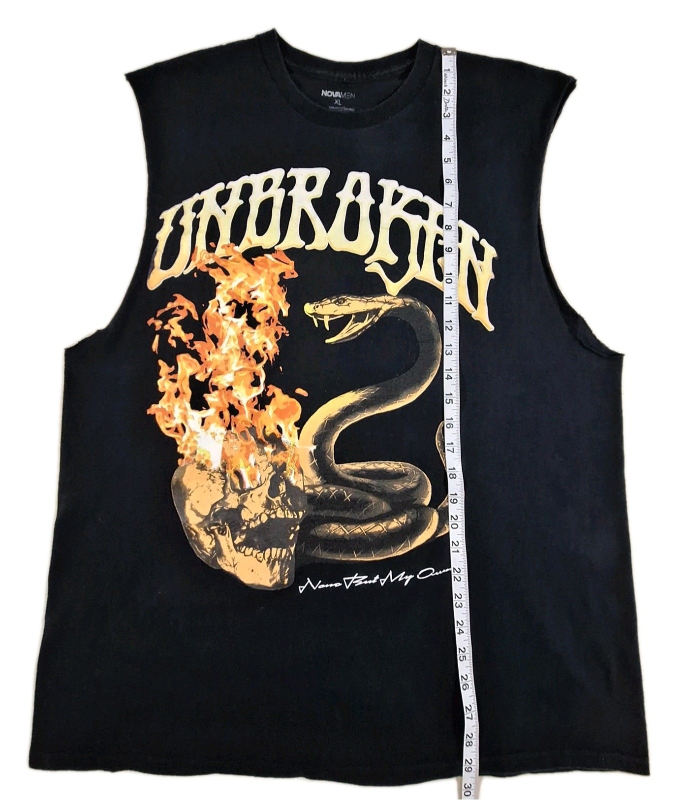 Fashion Nova Men XL Unbroken Graphic Gothic Biker Snake Flames Y2K Streetwear