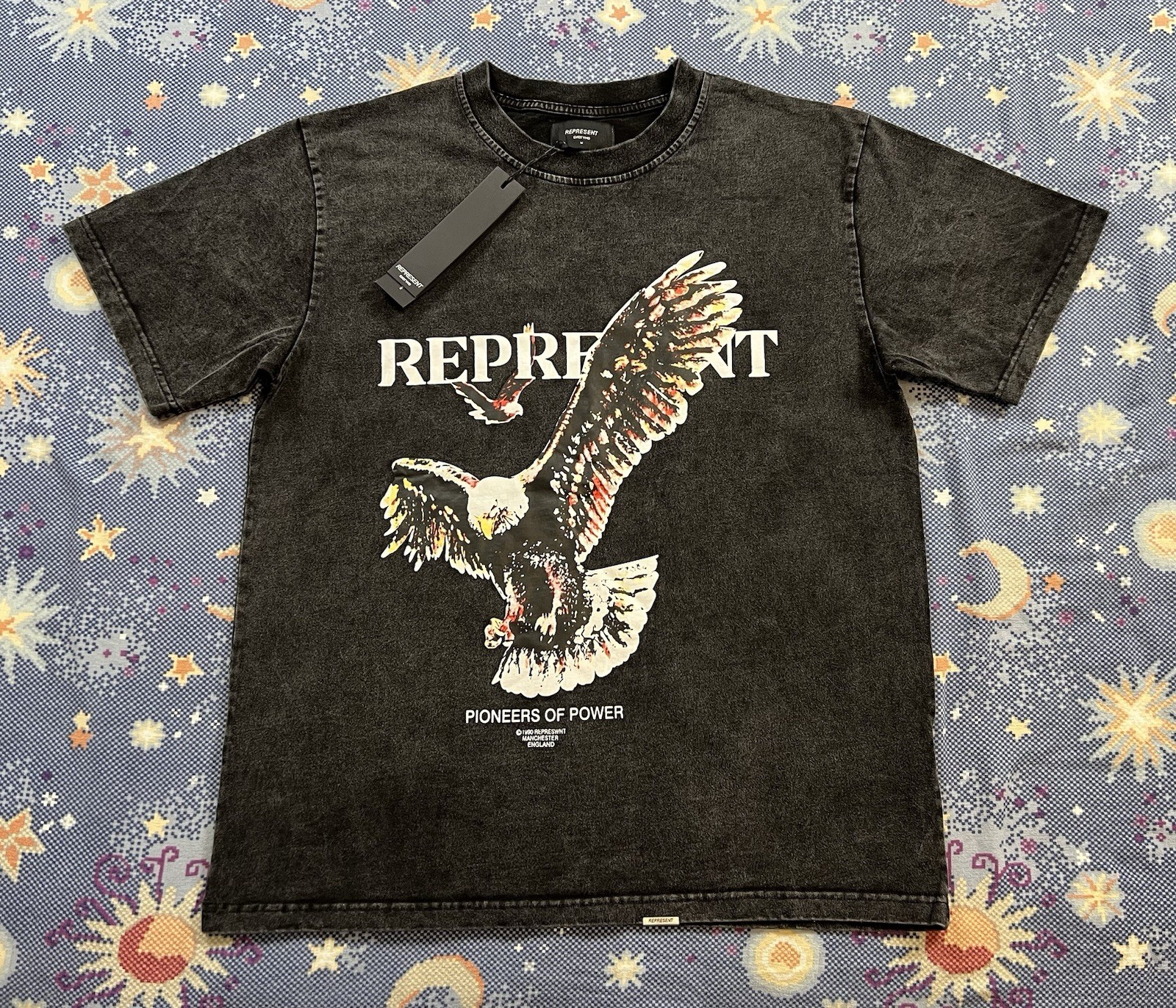 Represent Pioneers of Power Bald Eagle Short Sleeve Shirt Size Large