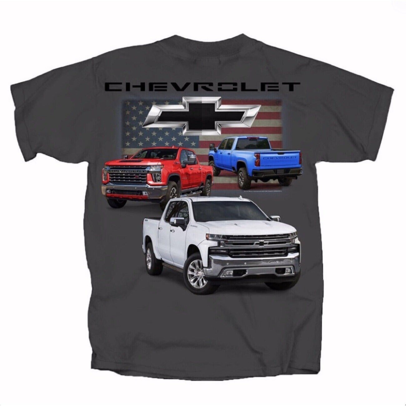 Chevy Chevrolet Trucks Red White Blue US Flag Short Sleeve T-Shirt NEW Free Ship