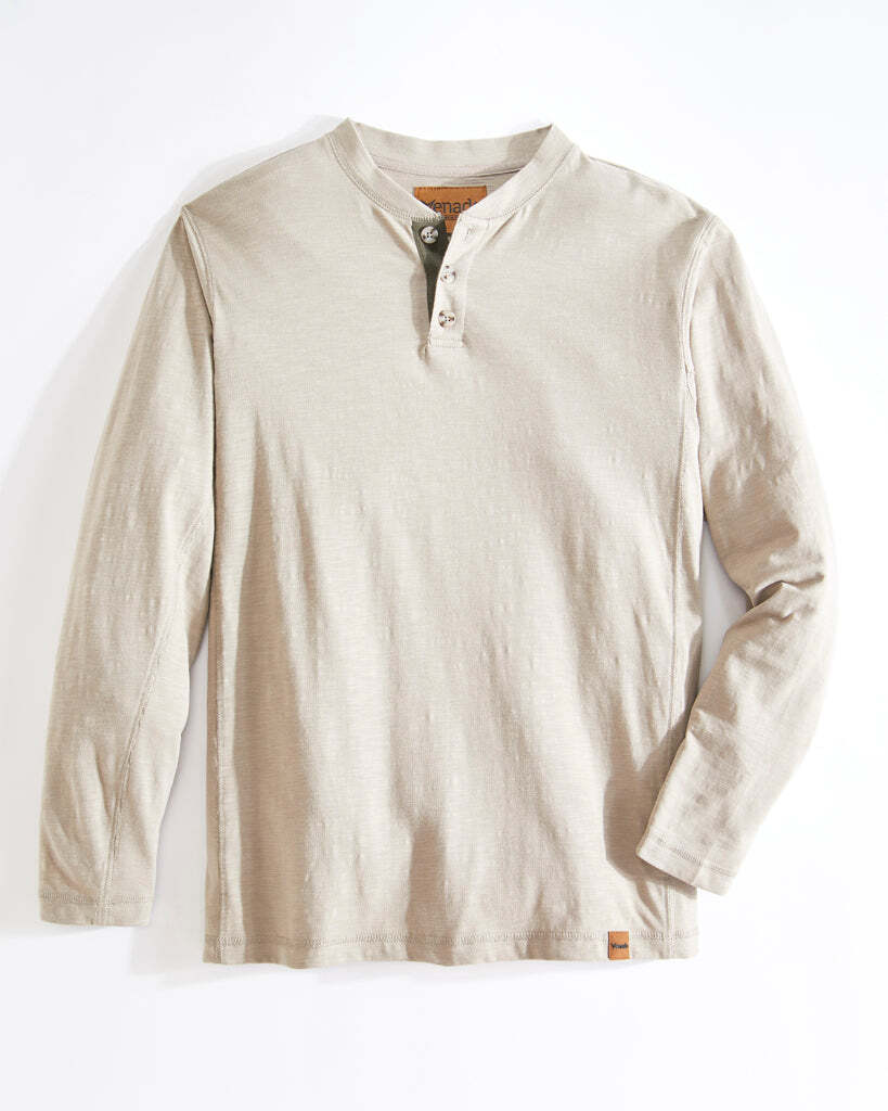 Venado Flex Long Sleeve Henley Tan Taupe Men&rsquo;s Size Medium