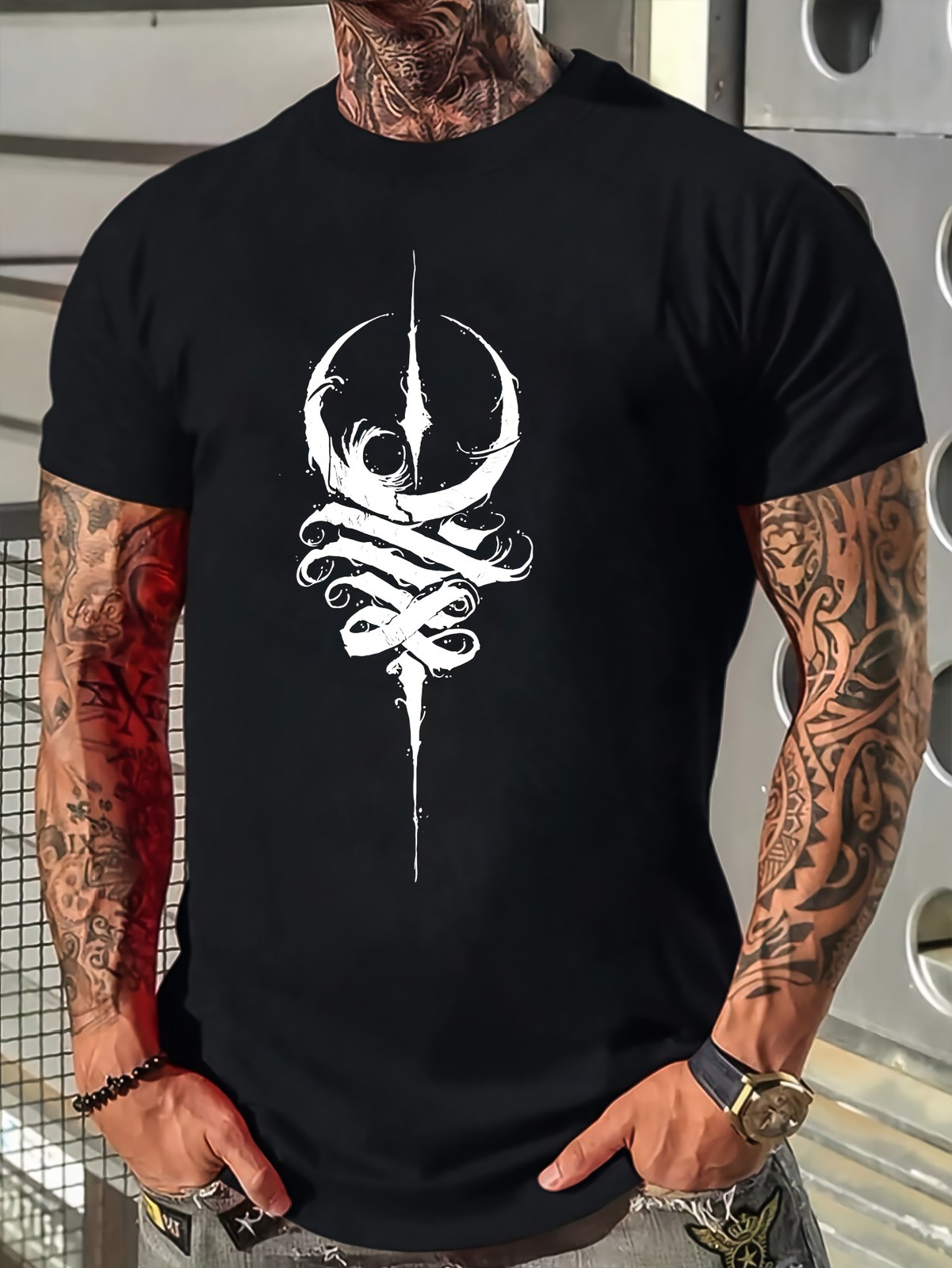 Men&rsquo;S Stylish Casual Round Neck T-Shirt, Top for Summer Men&rsquo;S Clothing