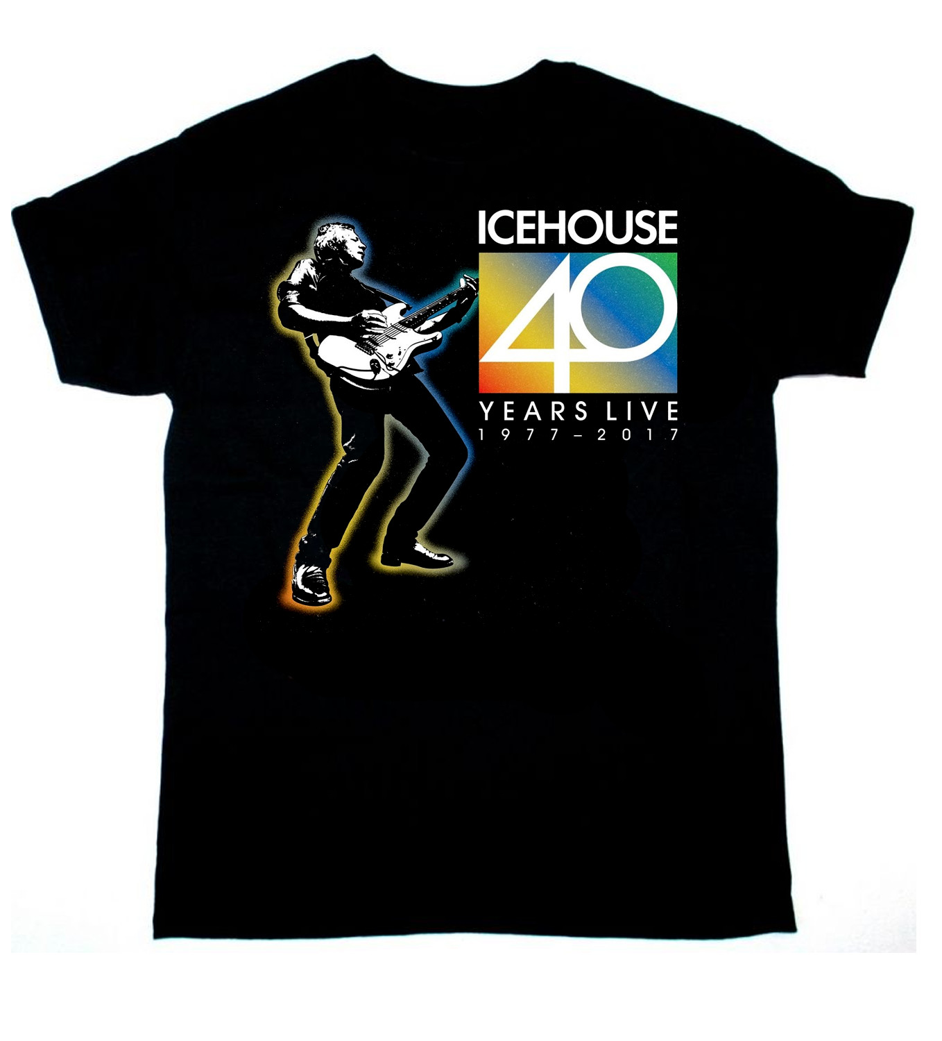 Vtg Icehouse Band 40 Years Live Cotton Black Full Size Unisex Shirt TR540