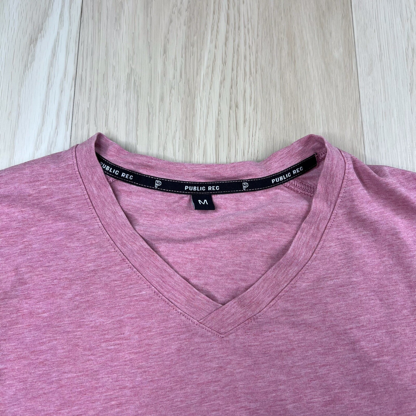 Public Rec Short Sleeve V-Neck T-Shirt Mens Size Medium Pink