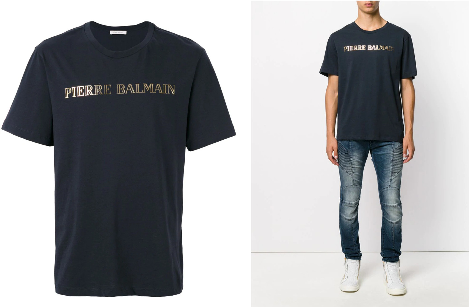 Pierre Balmain Mens Iconic Top Logoshirt Gold Logo Shirt Kurzarm T-Shirt 48 M