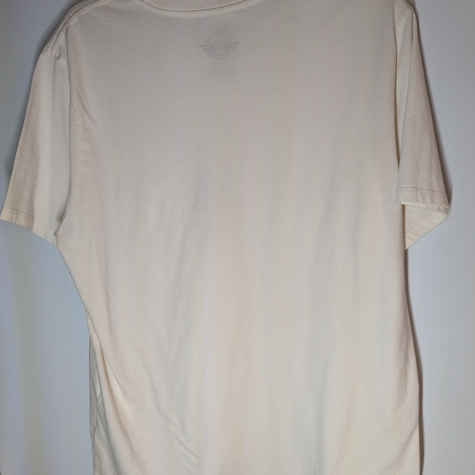 Dockers Mens Large Pocket T-Shirt Cream Off-White Short Sleeve Logo Cotton L