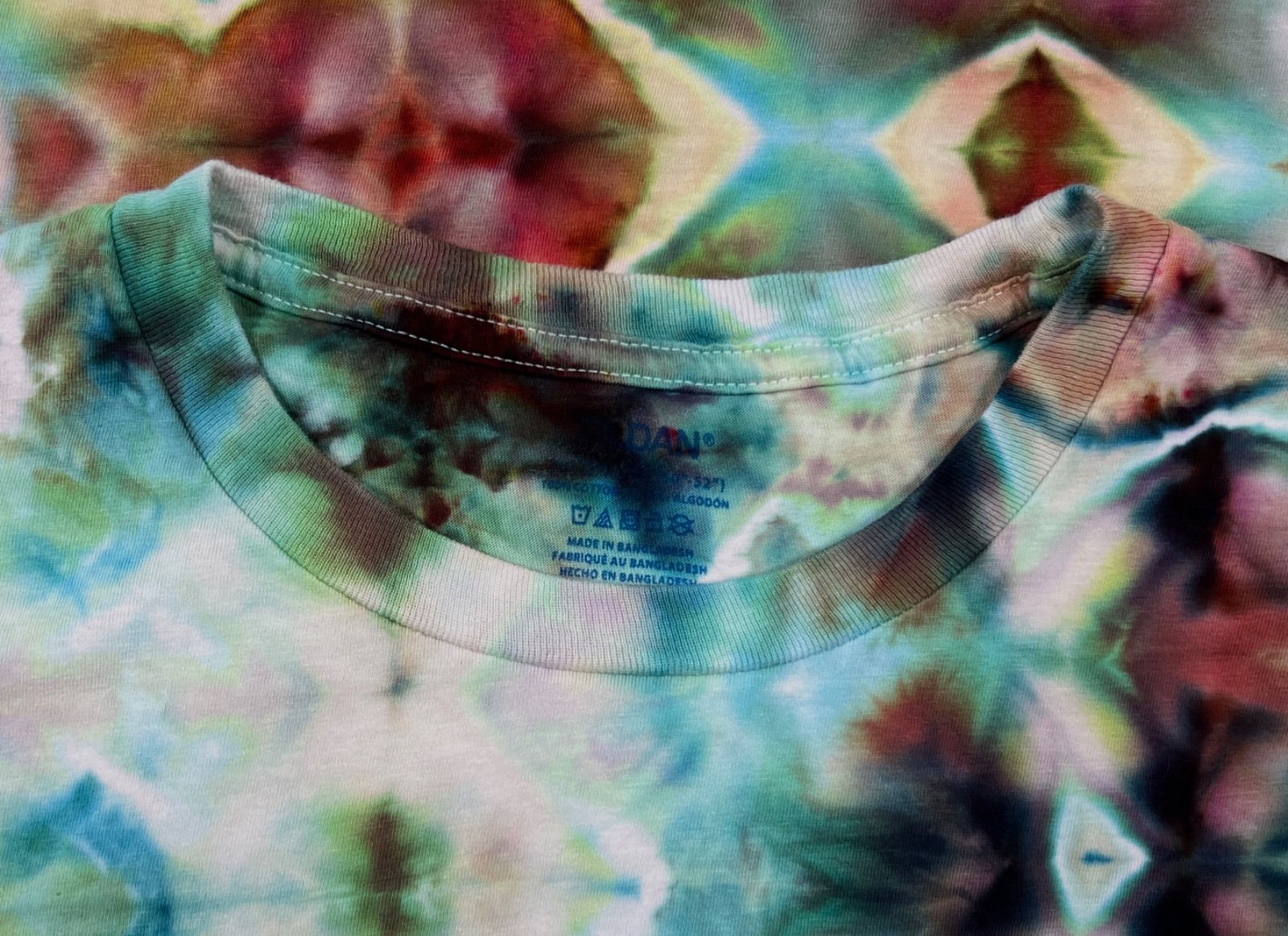Handmade Ice Tie Dye T-Shirt 2XL Mens Womens Soft Cotton Glitch