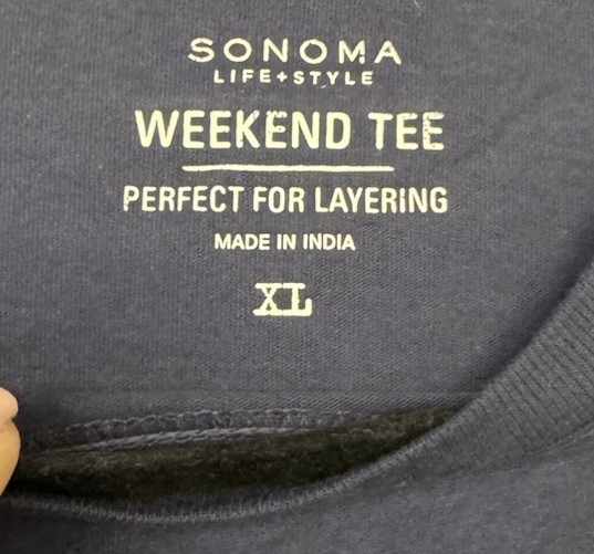 Sonoma Men’s Indigo Blue Weekend Tee Shirt Size XL Short Sleeve NWT Classic Fit