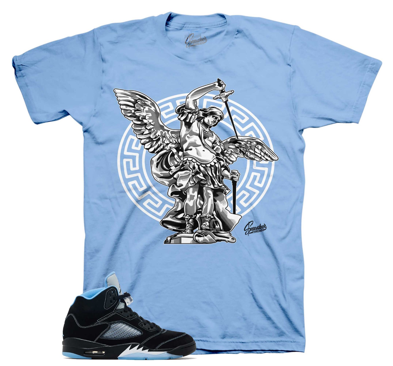T-Shirt To Match Jordan 5 Black University Blue Carolina – Archangel Tee