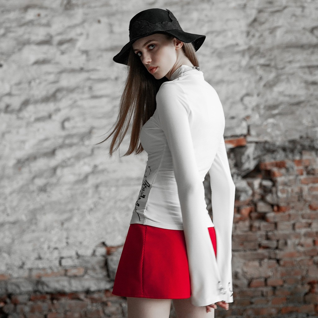 PUNKRAVE Stand-collar long-sleeve T-shirt OPT-298W