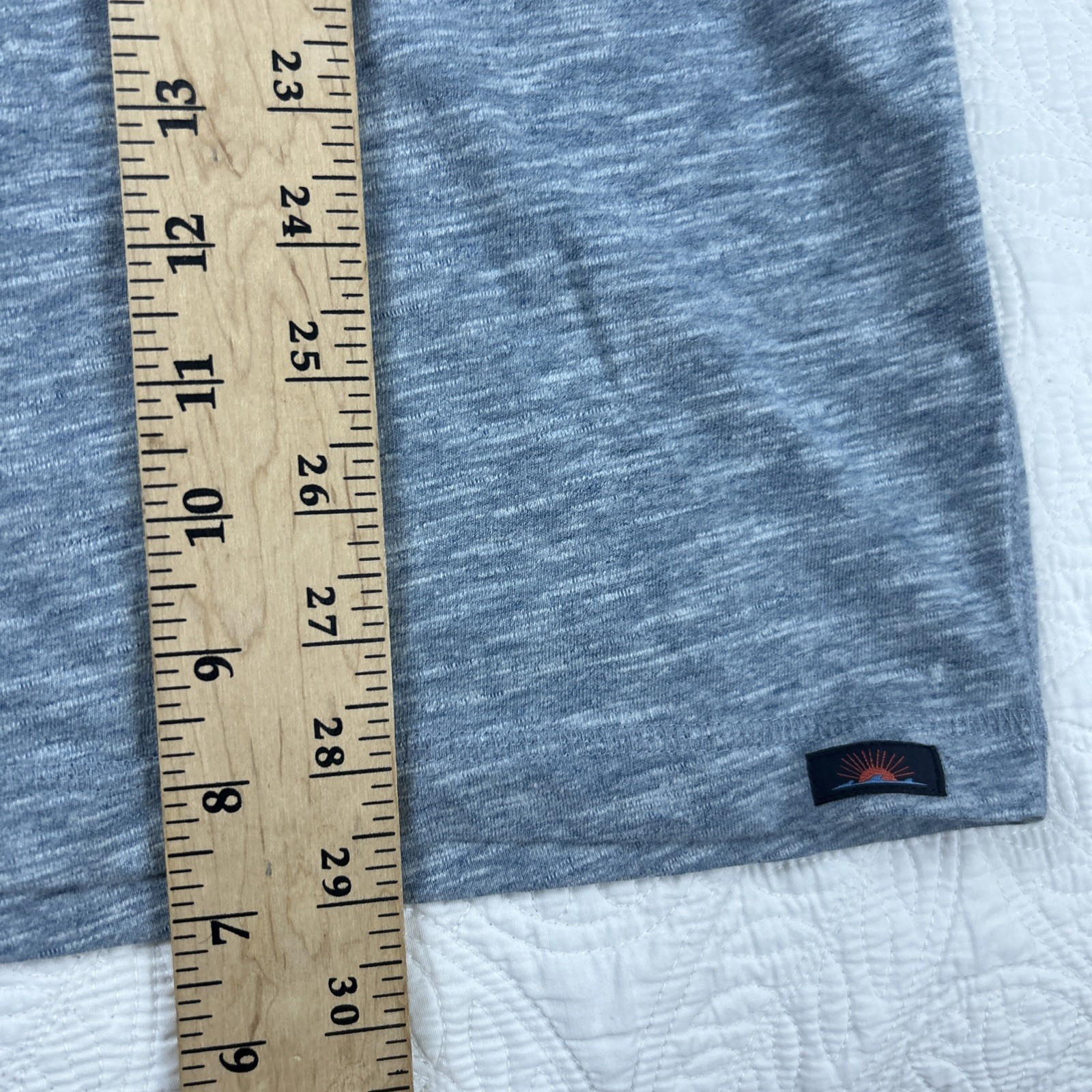 Faherty Henley Short Mens Size XL Short Sleeve Heathered Blue