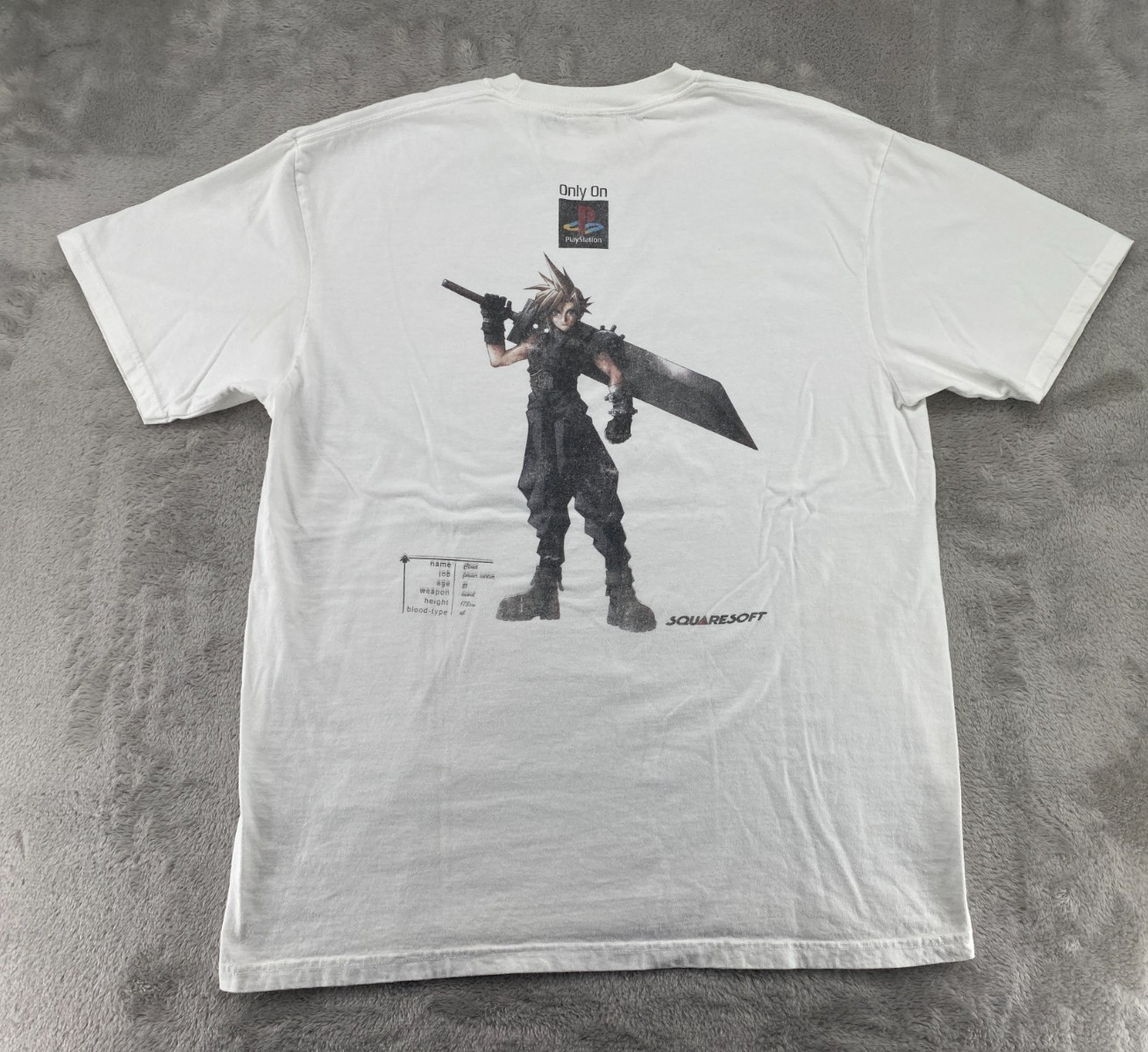 Vintage Final Fantasy VII Promo T Shirt XL PlayStation Cloud Squaresoft 90s