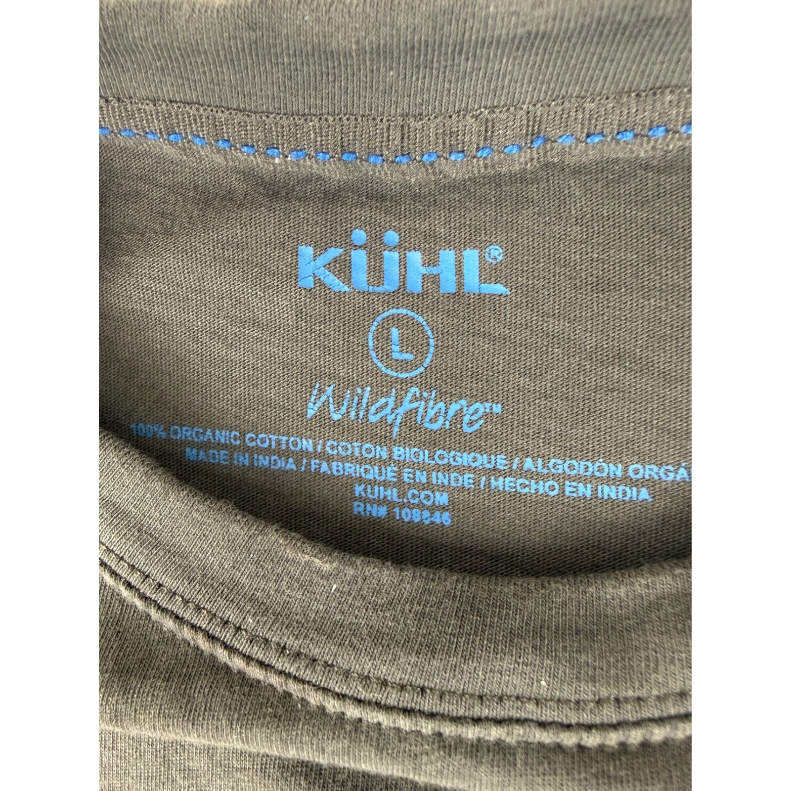 Kuhl Pocket T-Shirt Mens Large Gray Wildfibre Organic Cotton Graphic 7470