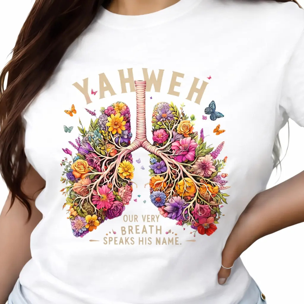 Yahweh Floral Lungs T-Shirt – Christian Faith Shirt with Bible Quote