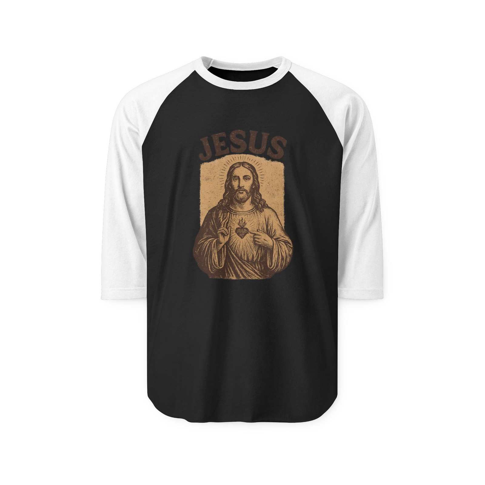 Christian Three-Quarter Sleeve Raglan Shirt, Jesus Vintage Baseball Retro Jersey